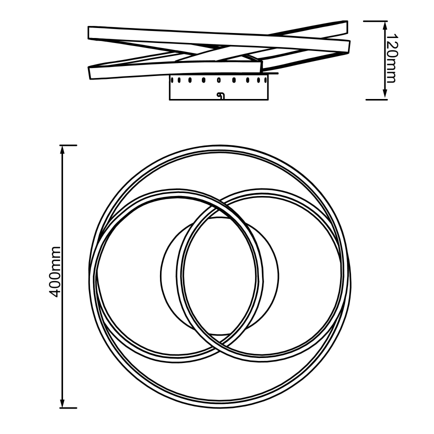Brilliant - Plafón LED LABYRINTH LED/40W/230V diá. 39,5 cm gris