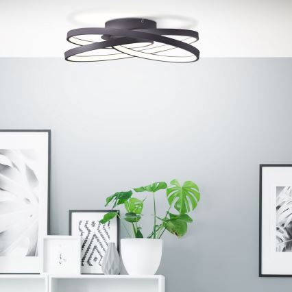 Brilliant - Plafón LED LABYRINTH LED/40W/230V diá. 39,5 cm negro