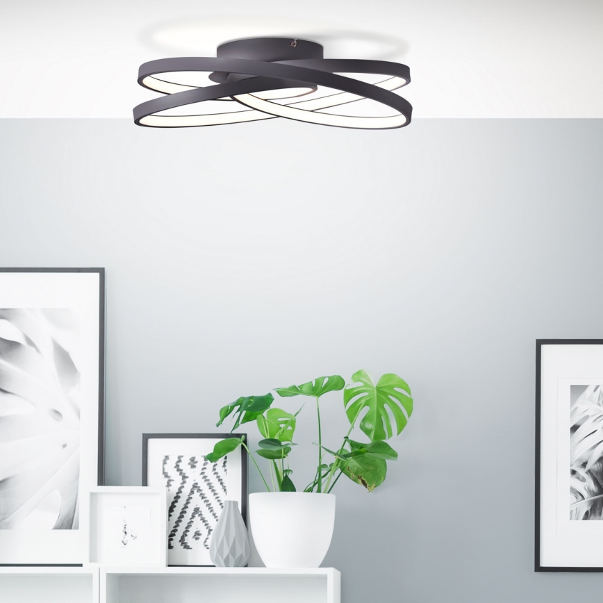 Brilliant - Plafón LED LABYRINTH LED/40W/230V diá. 39,5 cm negro
