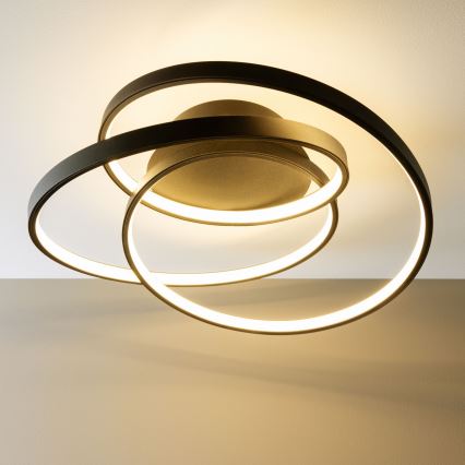 Brilliant - Plafón LED LABYRINTH LED/40W/230V diá. 39,5 cm negro