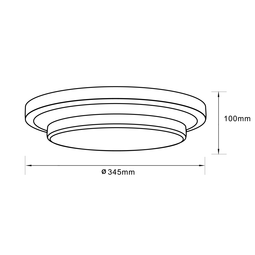 Brilliant - Plafón LED MALMÖ LED/12W/230V 3000K diá. 34,5 cm negro