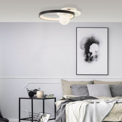 Brilliant - Plafón LED regulable ATLANTA LED/24W/230V negro/blanco