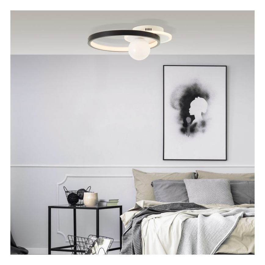 Brilliant - Plafón LED regulable ATLANTA LED/24W/230V negro/blanco