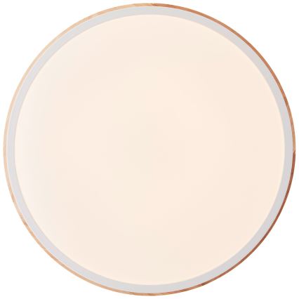 Brilliant - Plafón LED regulable BAARLO LED/24W/230V diá. 35 cm blanco/madera de caucho - FSC Certificado