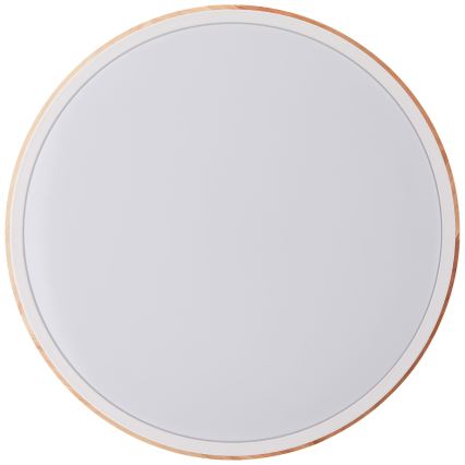 Brilliant - Plafón LED regulable BAARLO LED/24W/230V diá. 35 cm blanco/madera de caucho - FSC Certificado