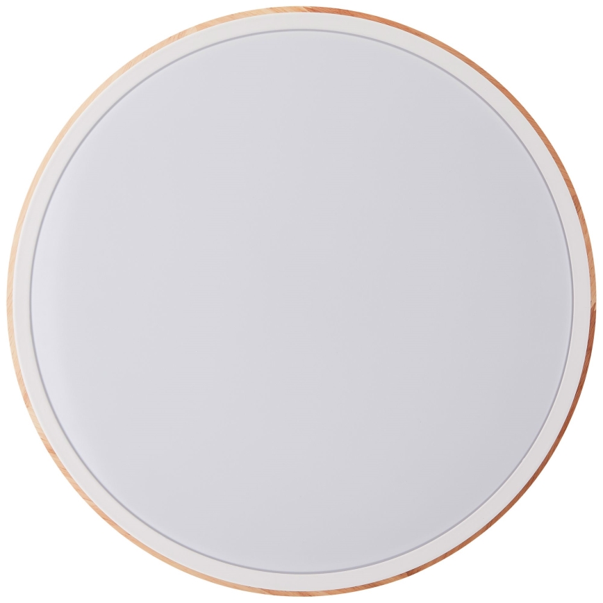 Brilliant - Plafón LED regulable BAARLO LED/24W/230V diá. 35 cm blanco/madera de caucho - FSC Certificado