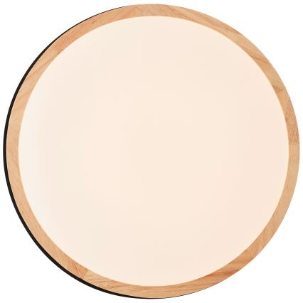Brilliant - Plafón LED regulable BAARLO LED/24W/230V diá. 35 cm negro/madera de caucho - FSC Certificado