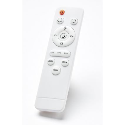 Brilliant - Plafón LED regulable BAARLO LED/36W/230V 3000-6500K diá. 50 cm blanco/madera de caucho + control remoto - FSC Certificado