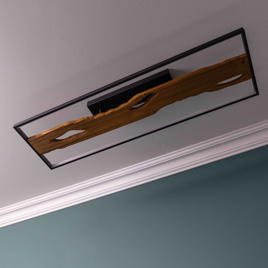 Brilliant - Plafón LED regulable CHAUMONT LED/48W/230V madera de caucho - FSC certificado