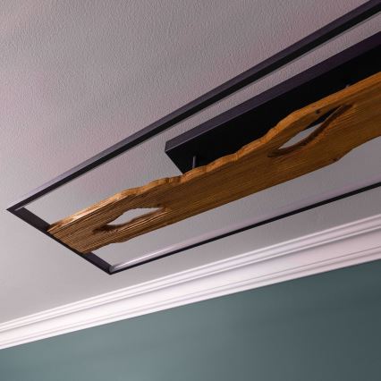 Brilliant - Plafón LED regulable CHAUMONT LED/48W/230V madera de caucho - FSC certificado