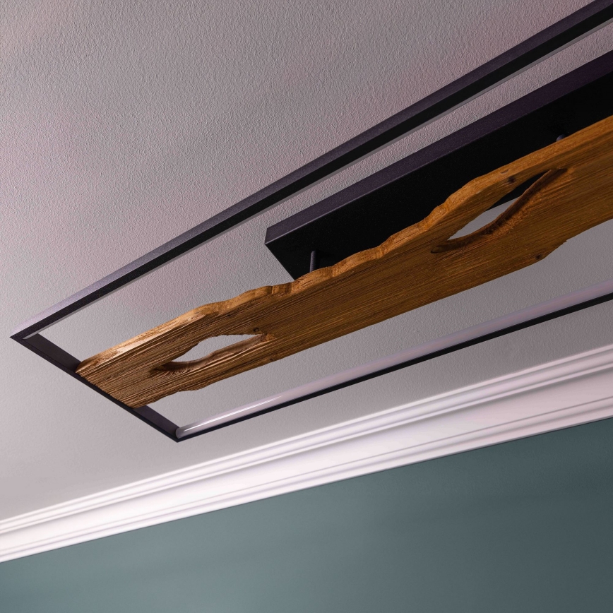 Brilliant - Plafón LED regulable CHAUMONT LED/48W/230V madera de caucho - FSC certificado