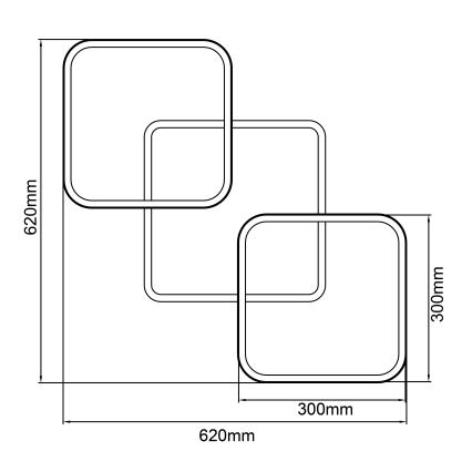 Brilliant - Plafón LED regulable DENNET LED/40W/230V 3000K 62x62 cm