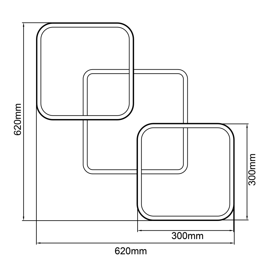 Brilliant - Plafón LED regulable DENNET LED/40W/230V 3000K 62x62 cm