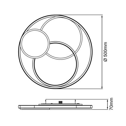 Brilliant - Plafón LED regulable RUNDA LED/50W/230V 3000-6500K blanco + control remoto