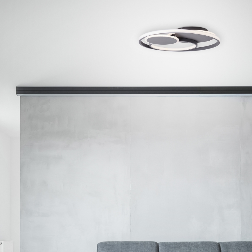 Brilliant - Plafón LED regulable RUNDA LED/50W/230V 3000-6500K negro + control remoto