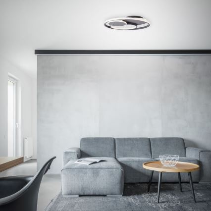 Brilliant - Plafón LED regulable RUNDA LED/50W/230V 3000-6500K negro + control remoto