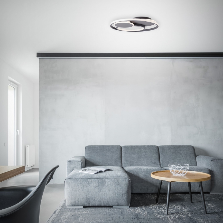 Brilliant - Plafón LED regulable RUNDA LED/50W/230V 3000-6500K negro + control remoto