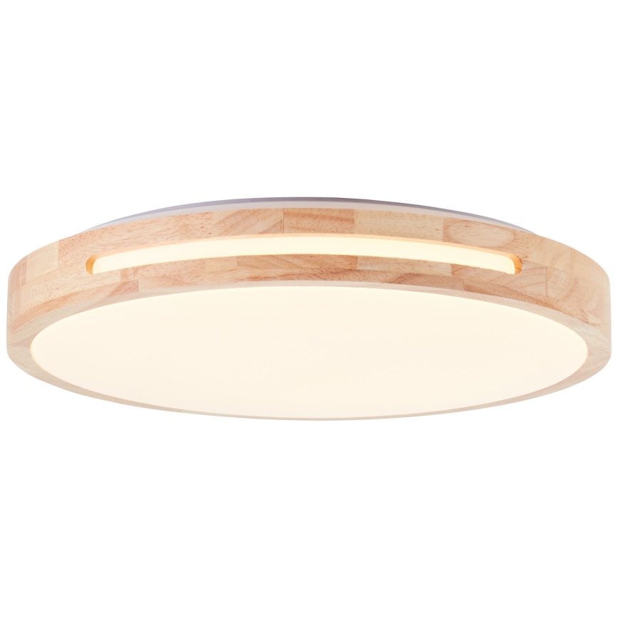 Brilliant - Plafón LED regulable WOODBURY LED/24W/230V diá. 39 cm madera de caucho - FSC Certificado