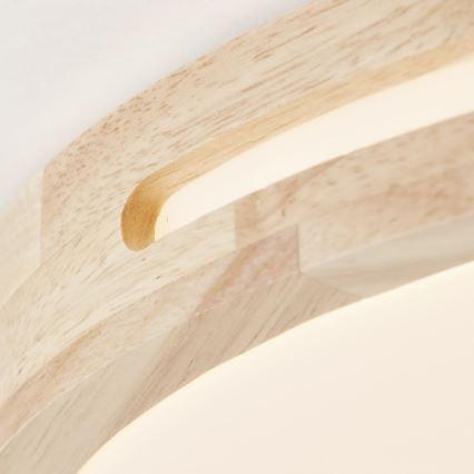 Brilliant - Plafón LED regulable WOODBURY LED/24W/230V diá. 39 cm madera de caucho - FSC Certificado