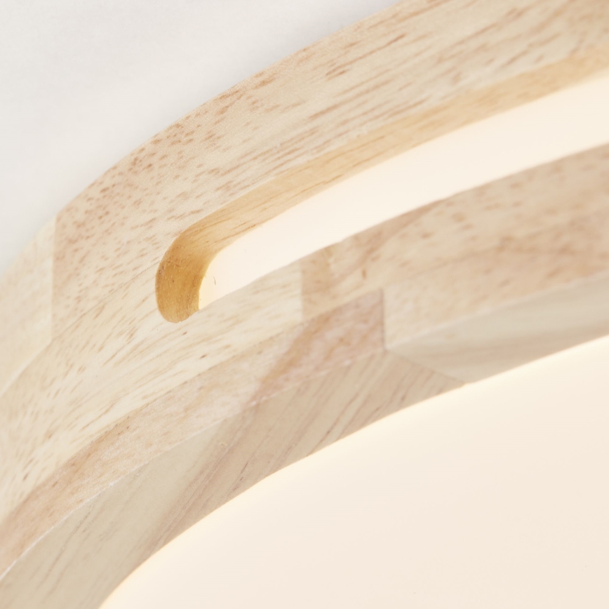 Brilliant - Plafón LED regulable WOODBURY LED/24W/230V diá. 39 cm madera de caucho - FSC Certificado