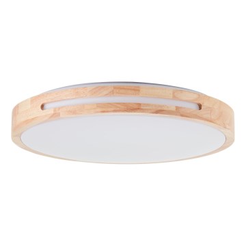 Brilliant - Plafón LED regulable WOODBURY LED/24W/230V diá. 39 cm madera de caucho - FSC Certificado