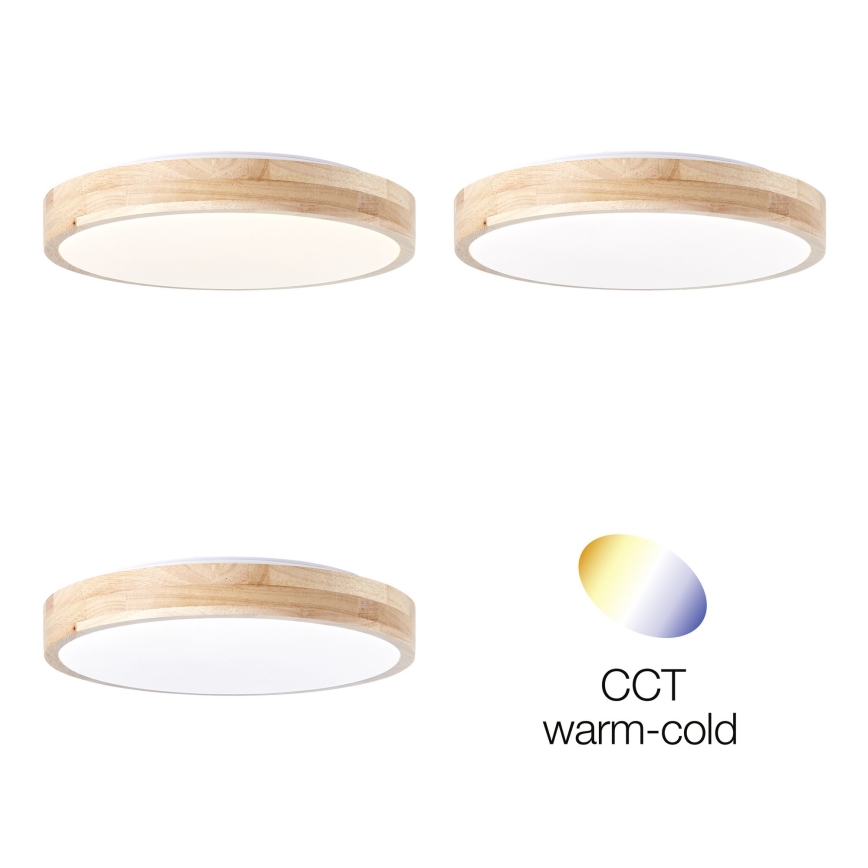Brilliant - Plafón LED SLIMLINE LED/14W/230V 3000/4000K madera de caucho - FSC Certificado