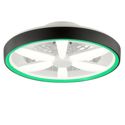 Brilliant - LED RGBW Ventilador de techo regulable con luz GAIANO LED/48W/230V 2700-6500K negro + control remoto