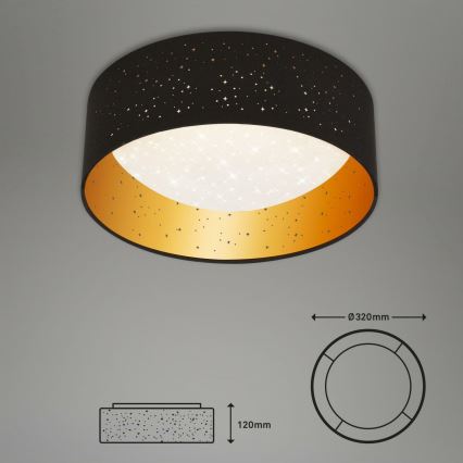 Brilo 3482-015 - Plafón LED MAILA STARRY LED/12W/230V negro/dorado