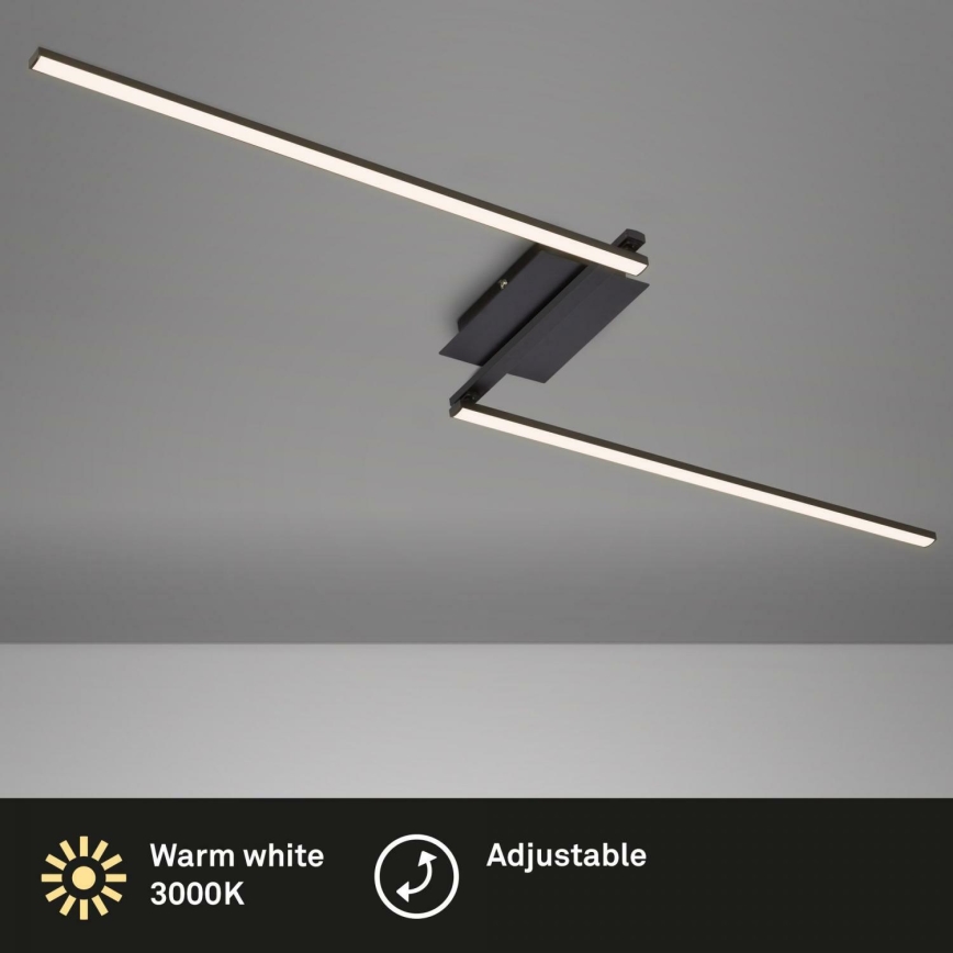 Brilo 3500-015 - Lámpara de techo LED STAFF 2xLED/6W/230V negro