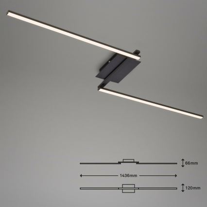 Brilo 3500-015 - Lámpara de techo LED STAFF 2xLED/6W/230V negro
