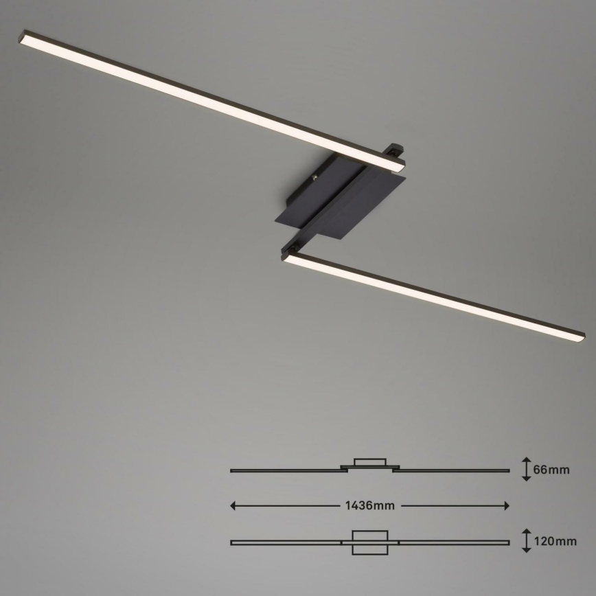Brilo 3500-015 - Lámpara de techo LED STAFF 2xLED/6W/230V negro