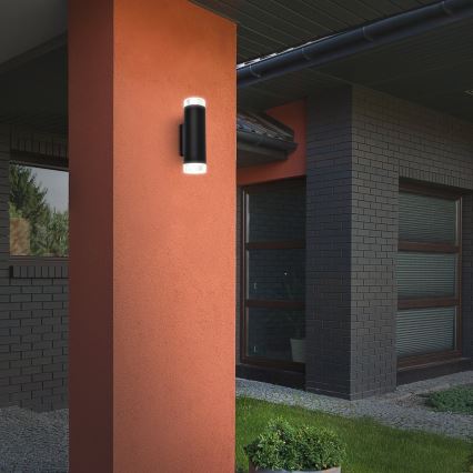 Brilo - Aplique LED para exterior 2xGU10/4,7W/230V IP44 4000K negro