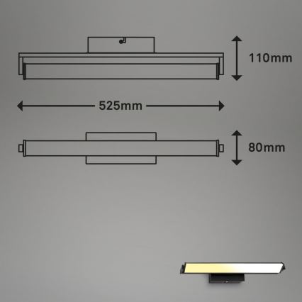 Brilo - Aplique LED regulable LED/18W/230V 2700-4000K negro