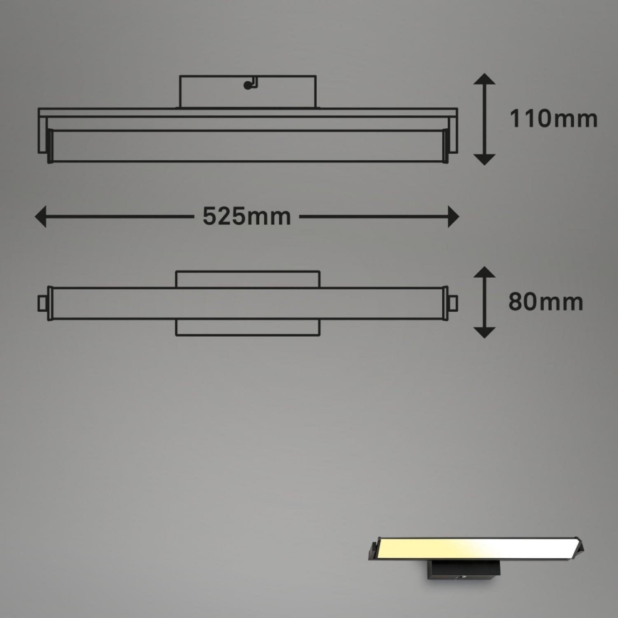 Brilo - Aplique LED regulable LED/18W/230V 2700-4000K negro