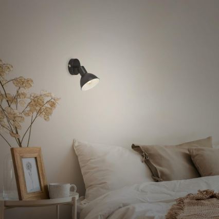 Brilo - Foco de pared RETRO 1xE14/25W/230V negro