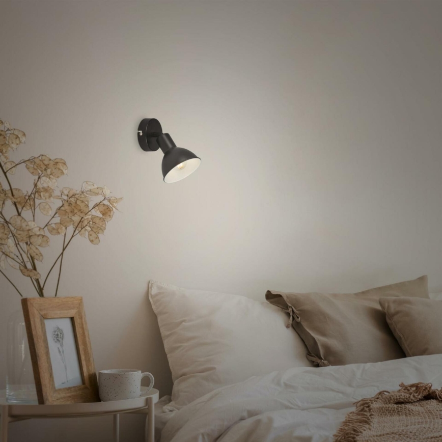 Brilo - Foco de pared RETRO 1xE14/25W/230V negro