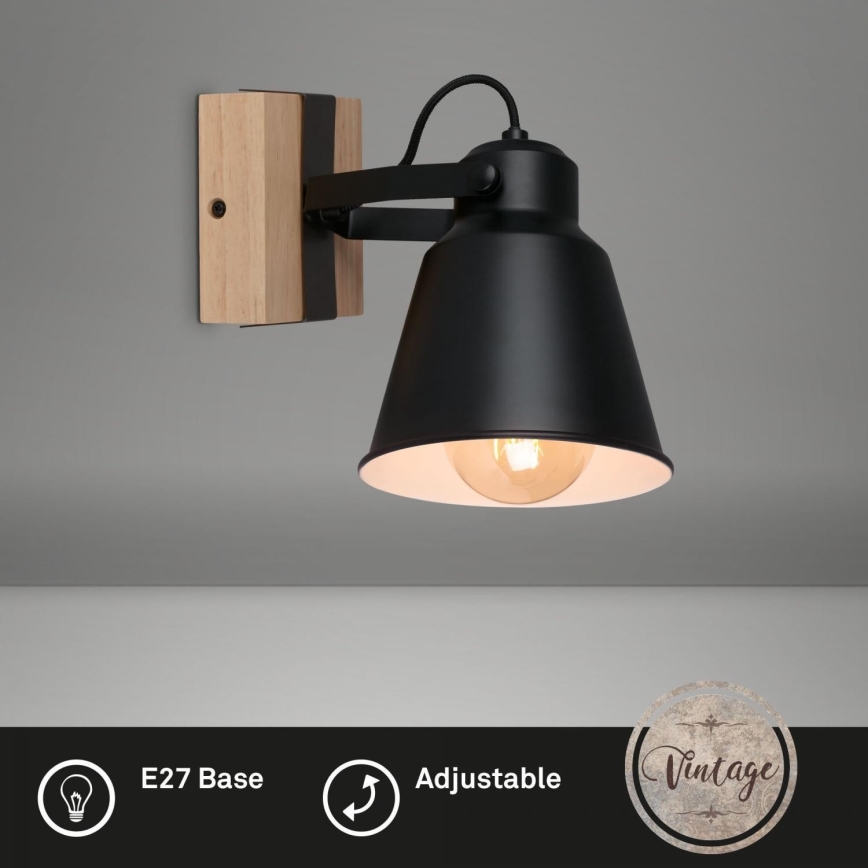 Brilo - Foco de pared TALLE  1xE27/40W/230V árbol de caucho