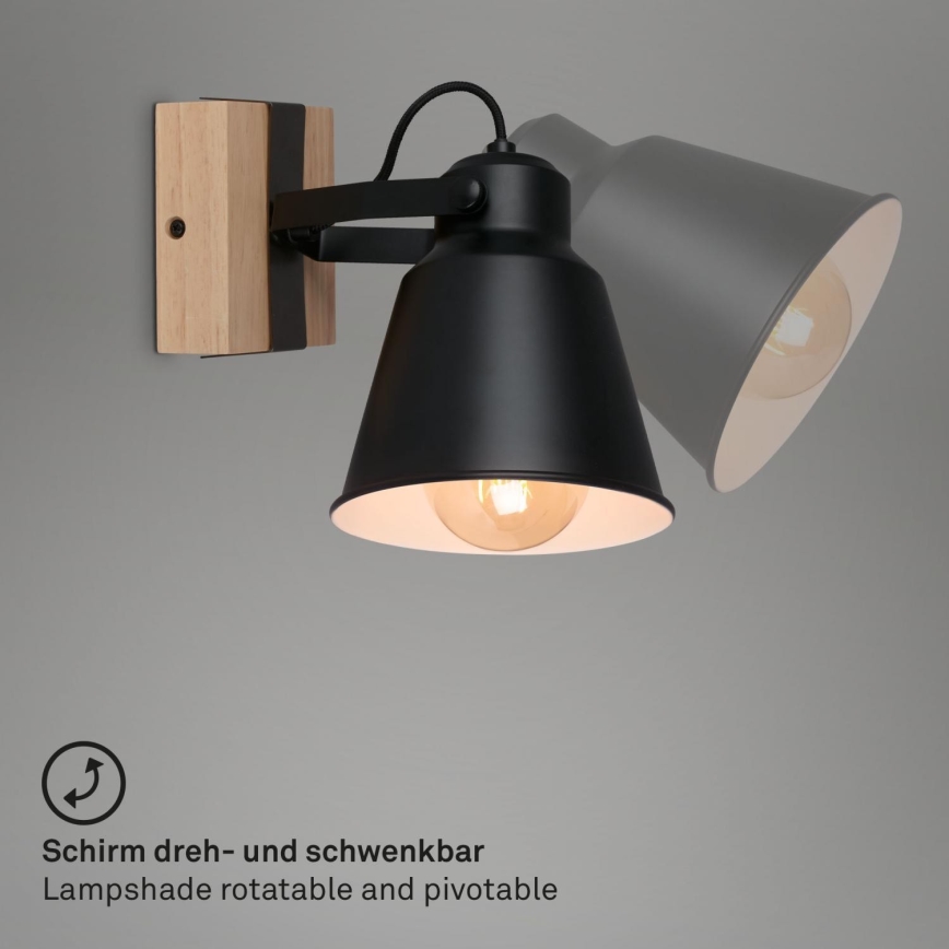 Brilo - Foco de pared TALLE  1xE27/40W/230V árbol de caucho