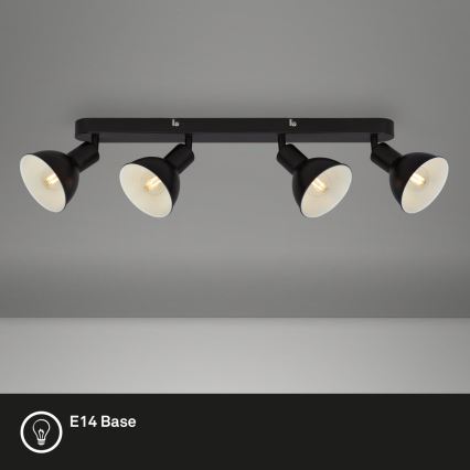 Brilo - Foco RETRO 4xE14/25W/230V negro