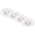 Brilo - JUEGO 4x LED Lámpara de techo para cuarto de baño LED/4,9W/230V IP44 blanco