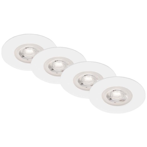 Brilo - JUEGO 4x LED Lámpara de techo para cuarto de baño LED/4,9W/230V IP44 blanco