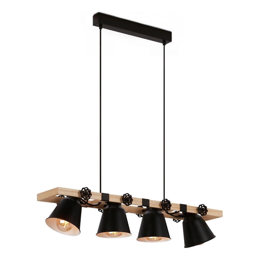 Brilo - Lámpara colgante TALLE 4xE27/40W/230V árbol de caucho