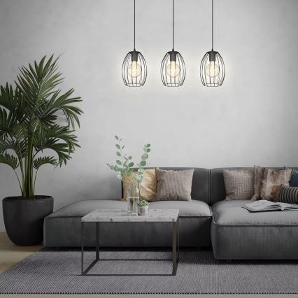 Brilo - Lámpara colgante WAKTU 3xE27/60W/230V árbol de caucho