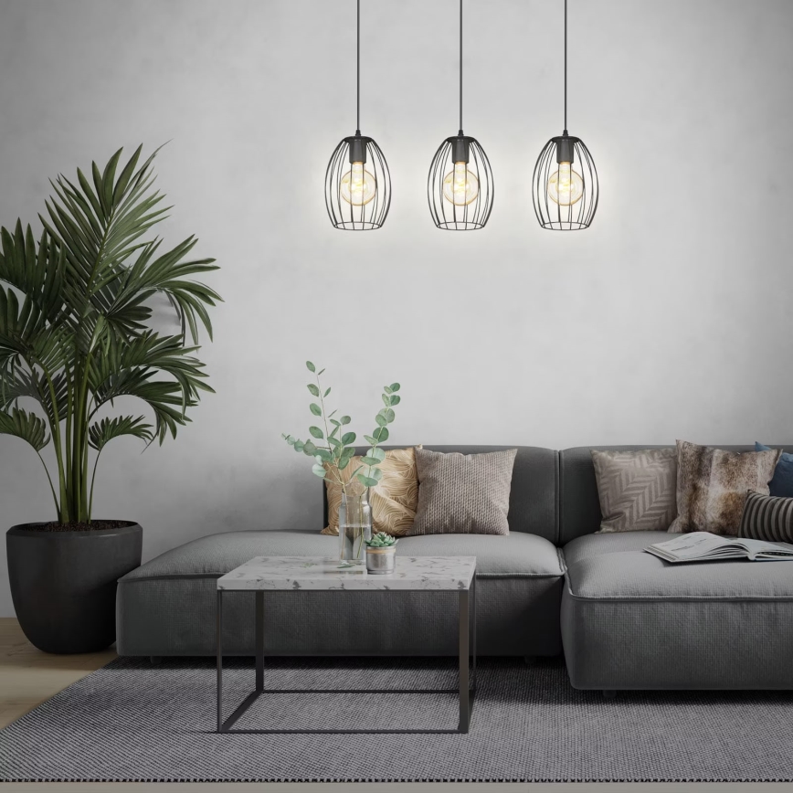 Brilo - Lámpara colgante WAKTU 3xE27/60W/230V árbol de caucho
