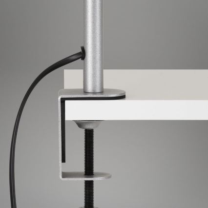 Brilo - Lámpara de mesa flexible con clip 1xE27/10W/230V plata