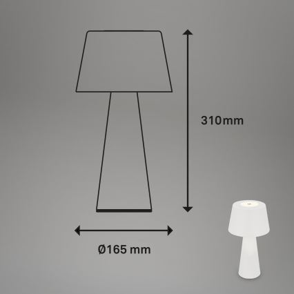 Brilo - Lámpara de mesa LED de exterior recargable y regulable LED/3,5W/5V IP44 blanco