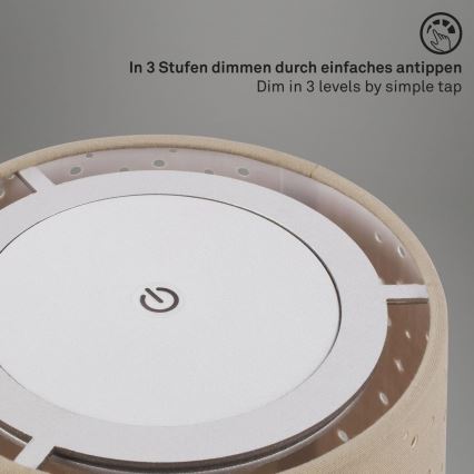 Brilo - Lámpara de mesa LED exterior recargable y regulable LOLE LED/3W/5V 2000mAh IP44 plata/beige