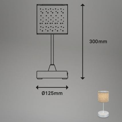Brilo - Lámpara de mesa LED exterior recargable y regulable LOLE LED/3W/5V 2000mAh IP44 plata/beige