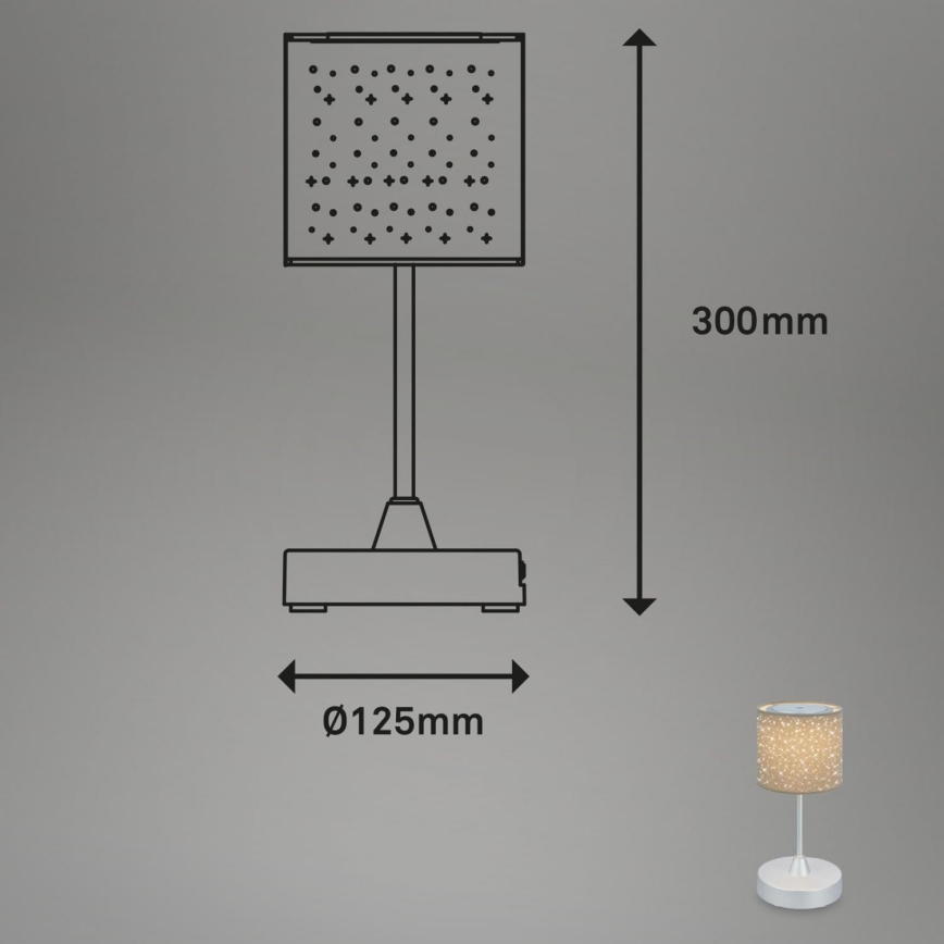 Brilo - Lámpara de mesa LED exterior recargable y regulable LOLE LED/3W/5V 2000mAh IP44 plata/beige