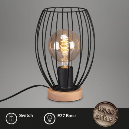 Brilo - Lámpara de mesa WAKTU 1xE27/25W/230V árbol de caucho